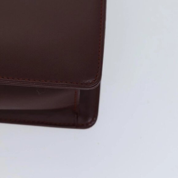 CARTIER Clutch Bag Leather Bordeaux Auth 70664 - Picture 8 of 14